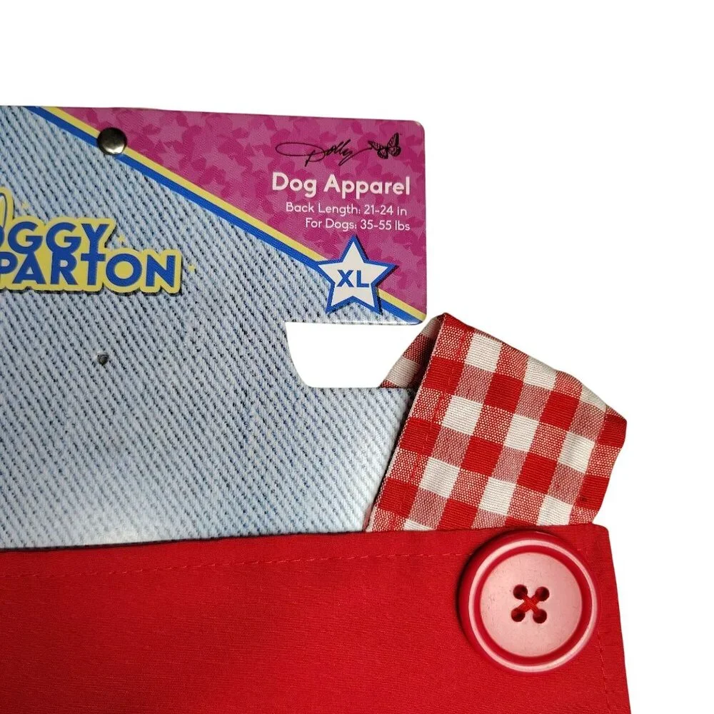 Doggy Parton Dog XL Red and White Gingham Pet Dress